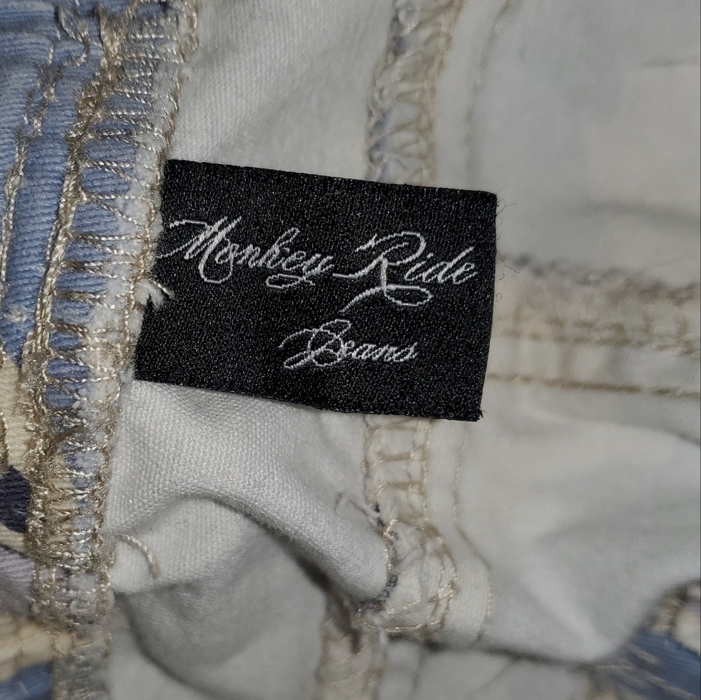 Monkey Ride Jeans Blue Camouflage Cargo Joggers - Picture 2 of 13